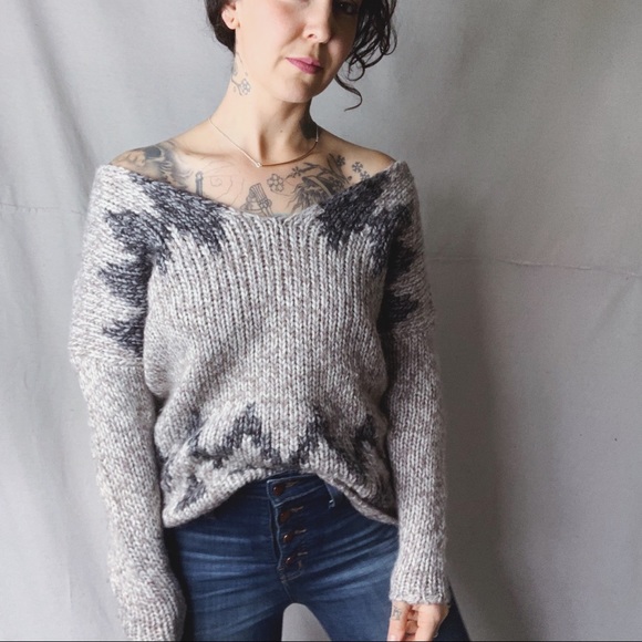 Madewell Sweaters - MADEWELL WALLACE Chunky Knit V-Neck Aztec Sweater